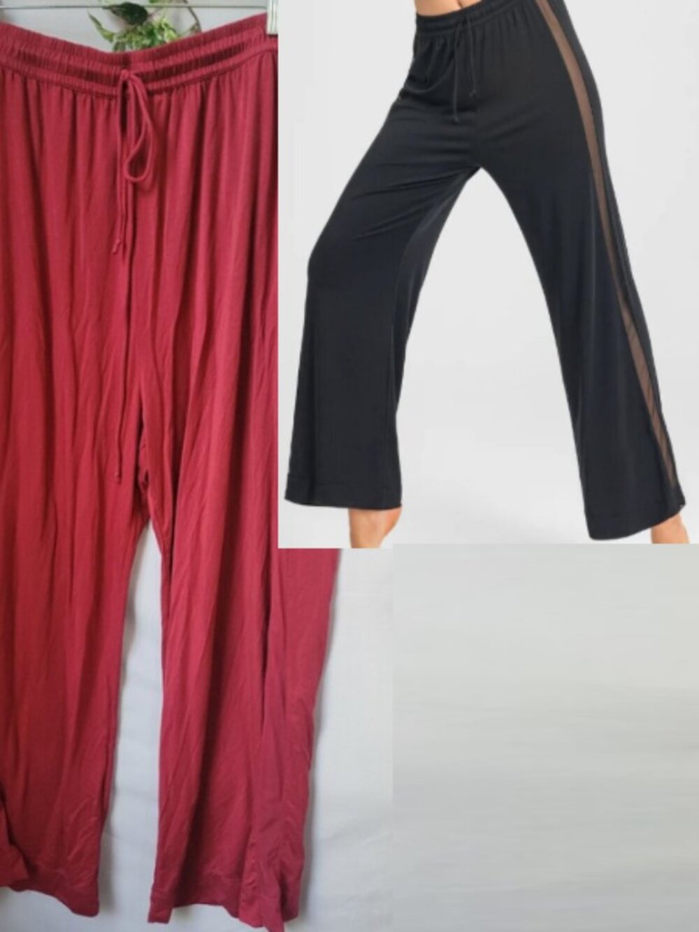 Honeylove BlissWear Lounge Pajama Pant Burgundy 1X